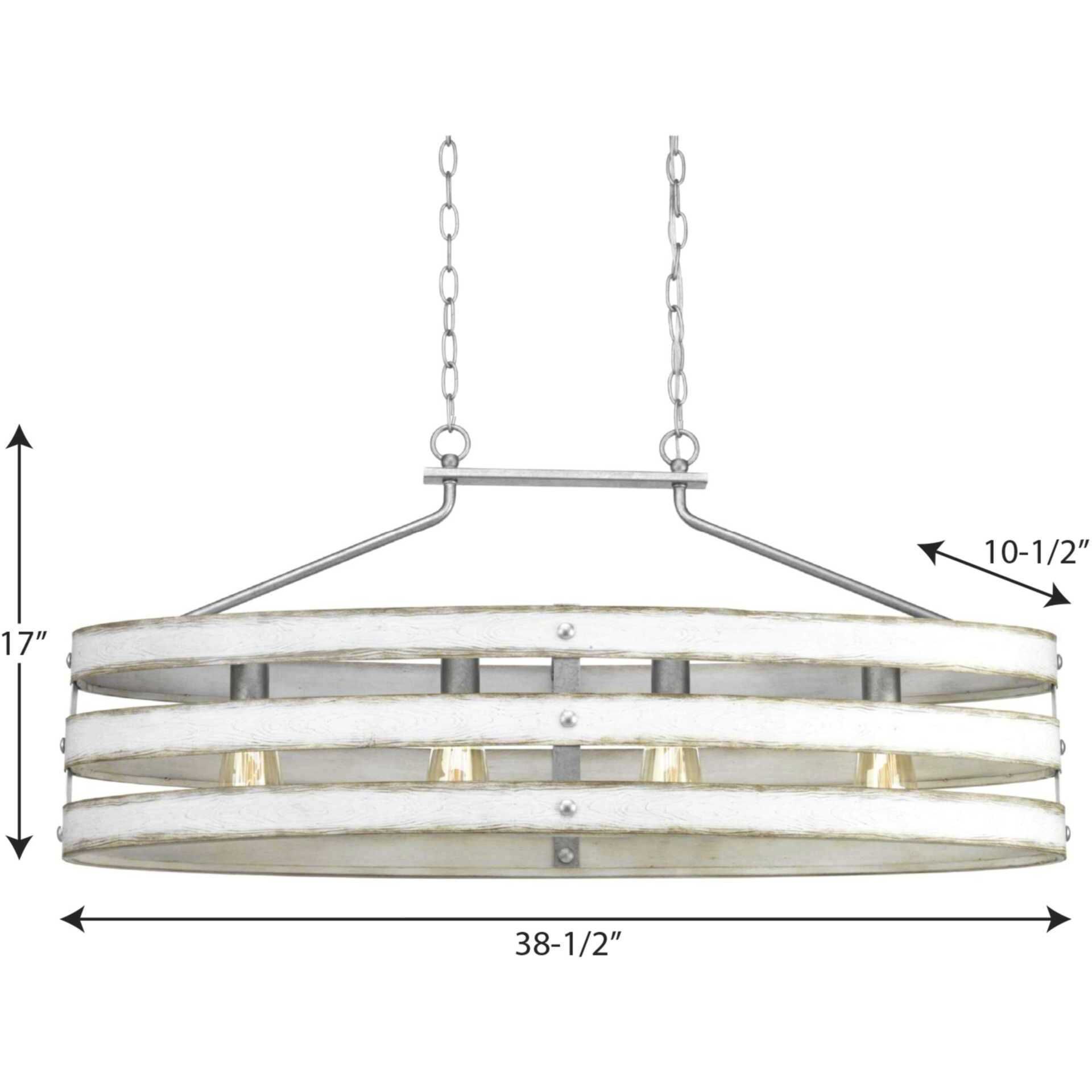 Gulliver 4 Light 39 inch Galvanized Linear Chandelier Ceiling Light