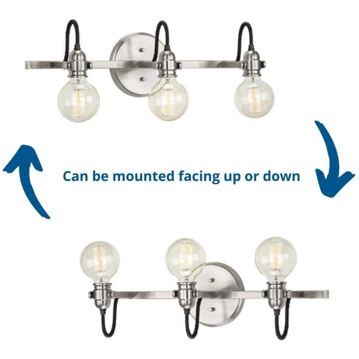 Axle 3 Light 24 inch Brushed Nickel Bath Vanity Wall Light
