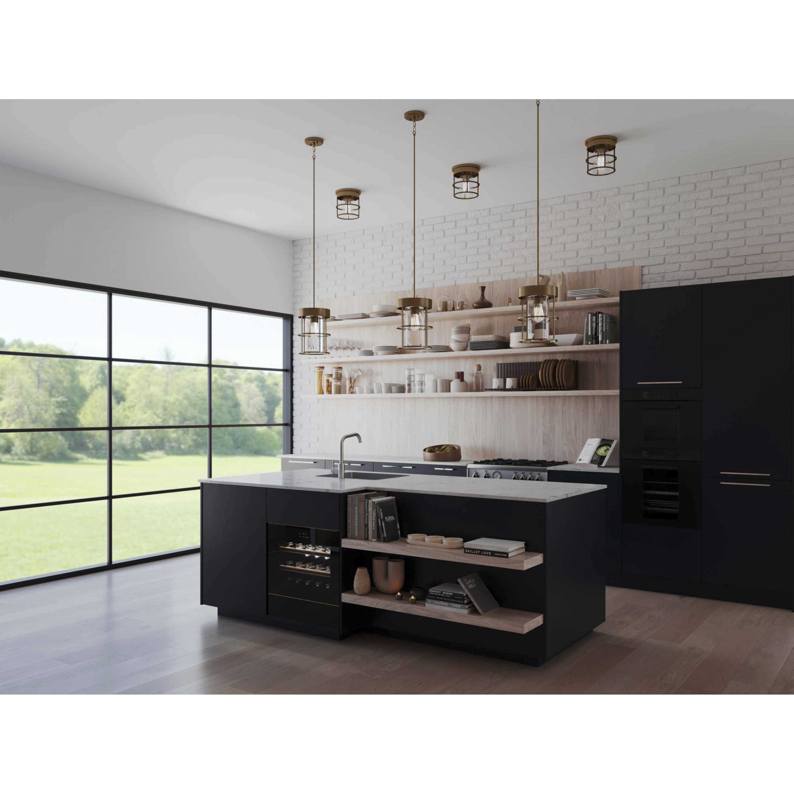 Burgess 1 Light 9.5 inch Aged Bronze Mini-pendant Ceiling Light, Design Series