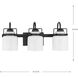 Fessler 3 Light 21.12 inch Matte Black Bath Light Wall Light