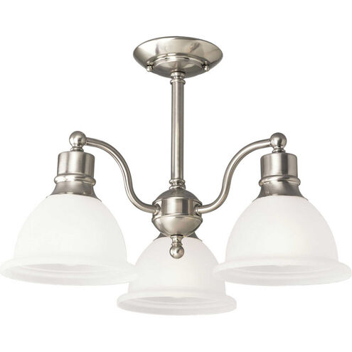 Madison 3 Light 21 inch Brushed Nickel Semi-Flush Mount Ceiling Light