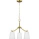 Vertex 3 Light 18 inch Brushed Gold Convertible Chandelier Ceiling Light