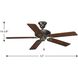 AirPro 52 inch Antique Bronze with Medium Cherry/Classic Walnut Blades Ceiling Fan