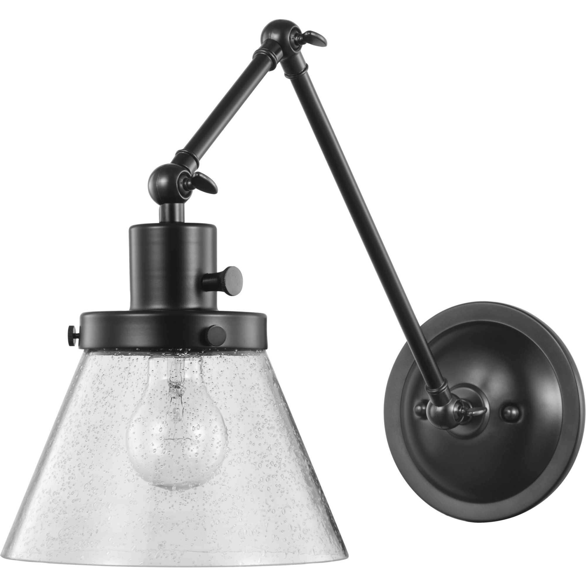 Hinton 18 inch 60.00 watt Matte Black Swing Arm Wall Light