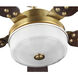Tempt 52 inch Vintage Brass with Chestnut/Dark Cherry Blades Ceiling Fan, Progress LED