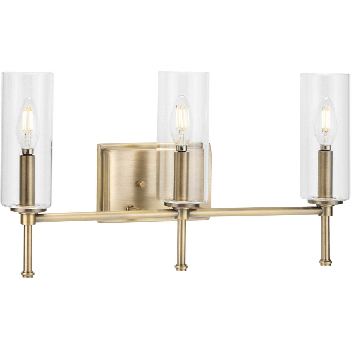 Elara 3 Light 22 inch Vintage Brass Bath Vanity Wall Light