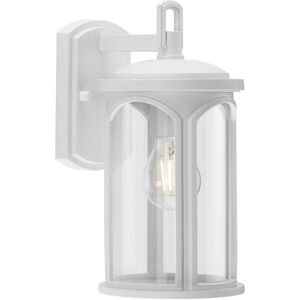 Gables 1 Light 12 inch Satin White Outdoor Wall Lantern