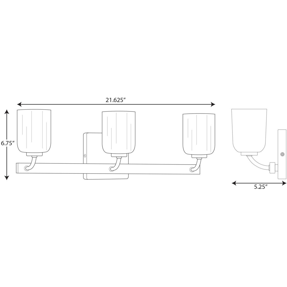 Moore 3 Light 21.63 inch Brushed Nickel Bath Vanity Wall Light