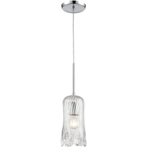 Hand Formed Glass 1 Light 5 inch Polished Chrome with Clear Mini Pendant Ceiling Light