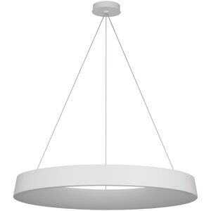 Barbara Barry Neptune LED 48 inch Matte White Uplight Ring Chandelier Ceiling Light