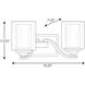 Kene 2 Light 16 inch Graphite Bath Vanity Wall Light