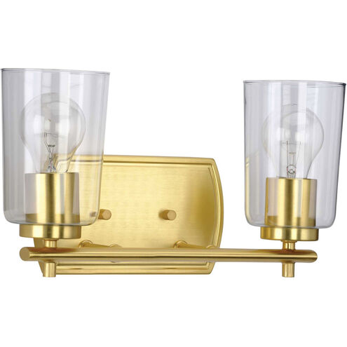 Adley 2 Light 14 inch Satin Brass Bath Vanity Wall Light