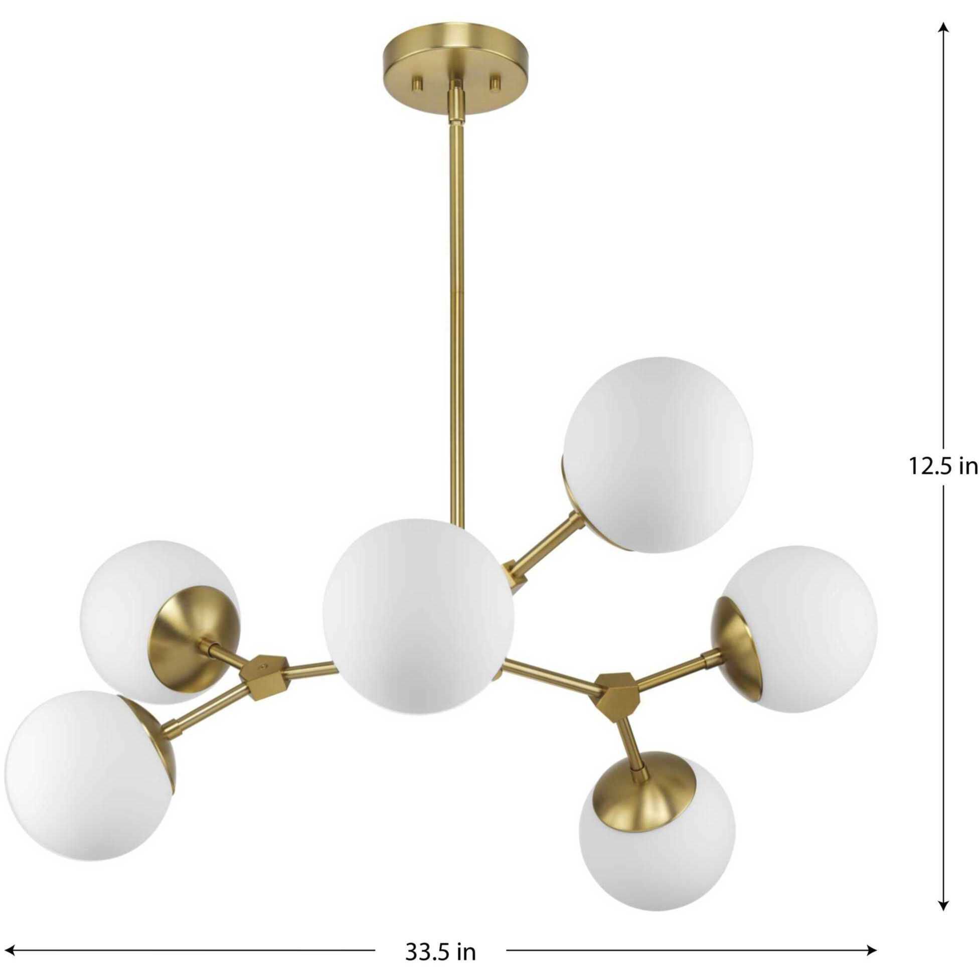 Haas 6 Light 33.5 inch Brushed Bronze Chandelier Ceiling Light, Design Series