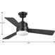 Trevina II 44 inch Black with Matte Black Blades Ceiling Fan, Progress LED