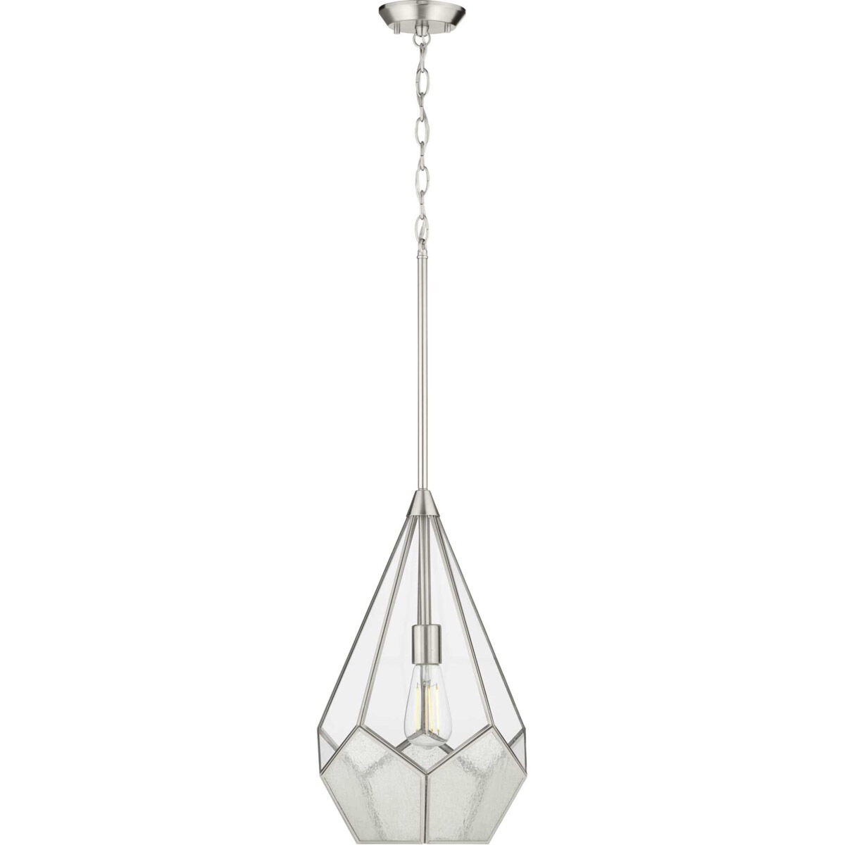 Cinq 1 Light Brushed Nickel Pendant Ceiling Light, Design Series
