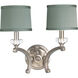 Roxbury 2 Light 15 inch Classic Silver Wall Bracket Wall Light