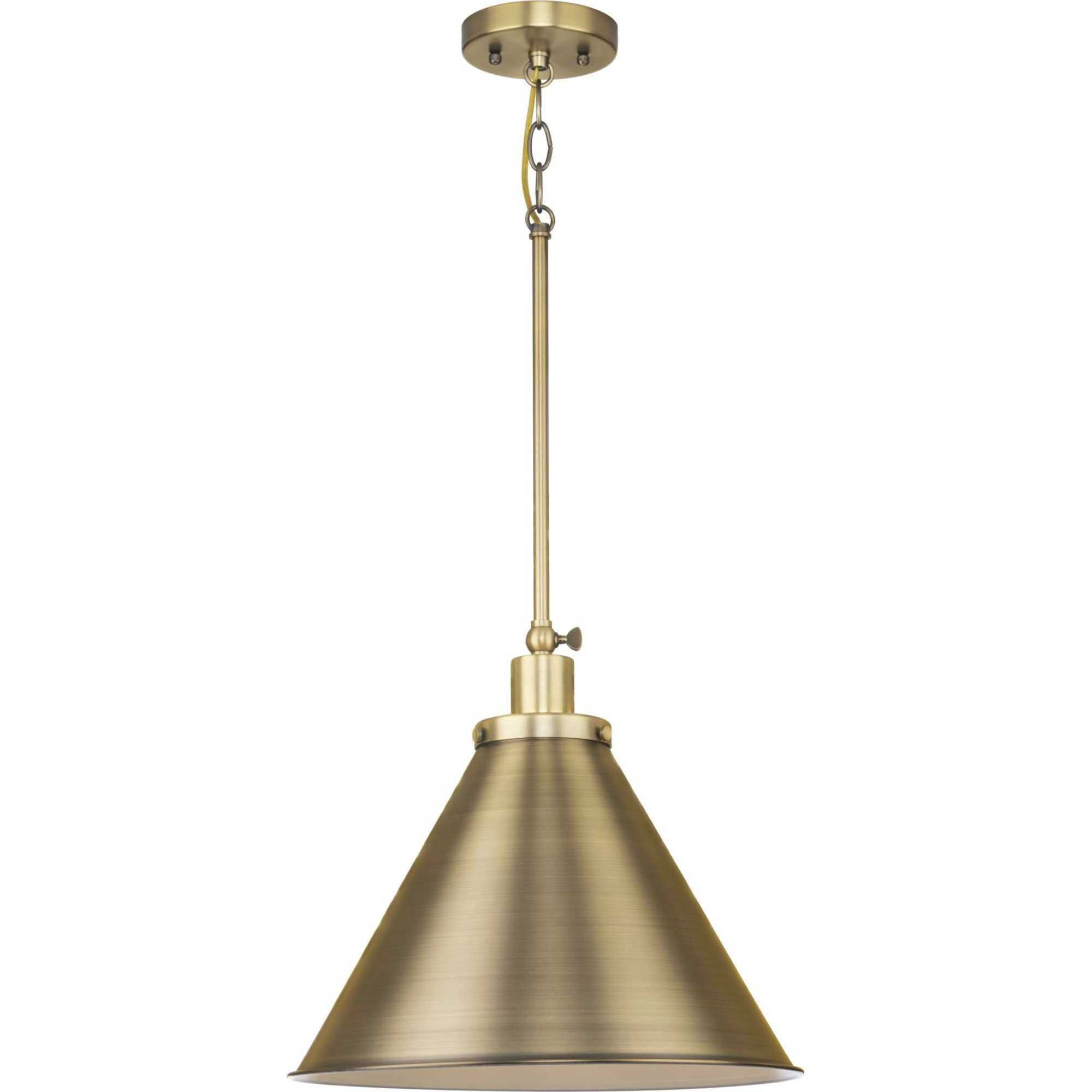 Hinton 1 Light 16 inch Vintage Brass Pendant Ceiling Light