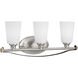 Nealy 3 Light 23 inch Brushed Nickel Bath Vanity Wall Light