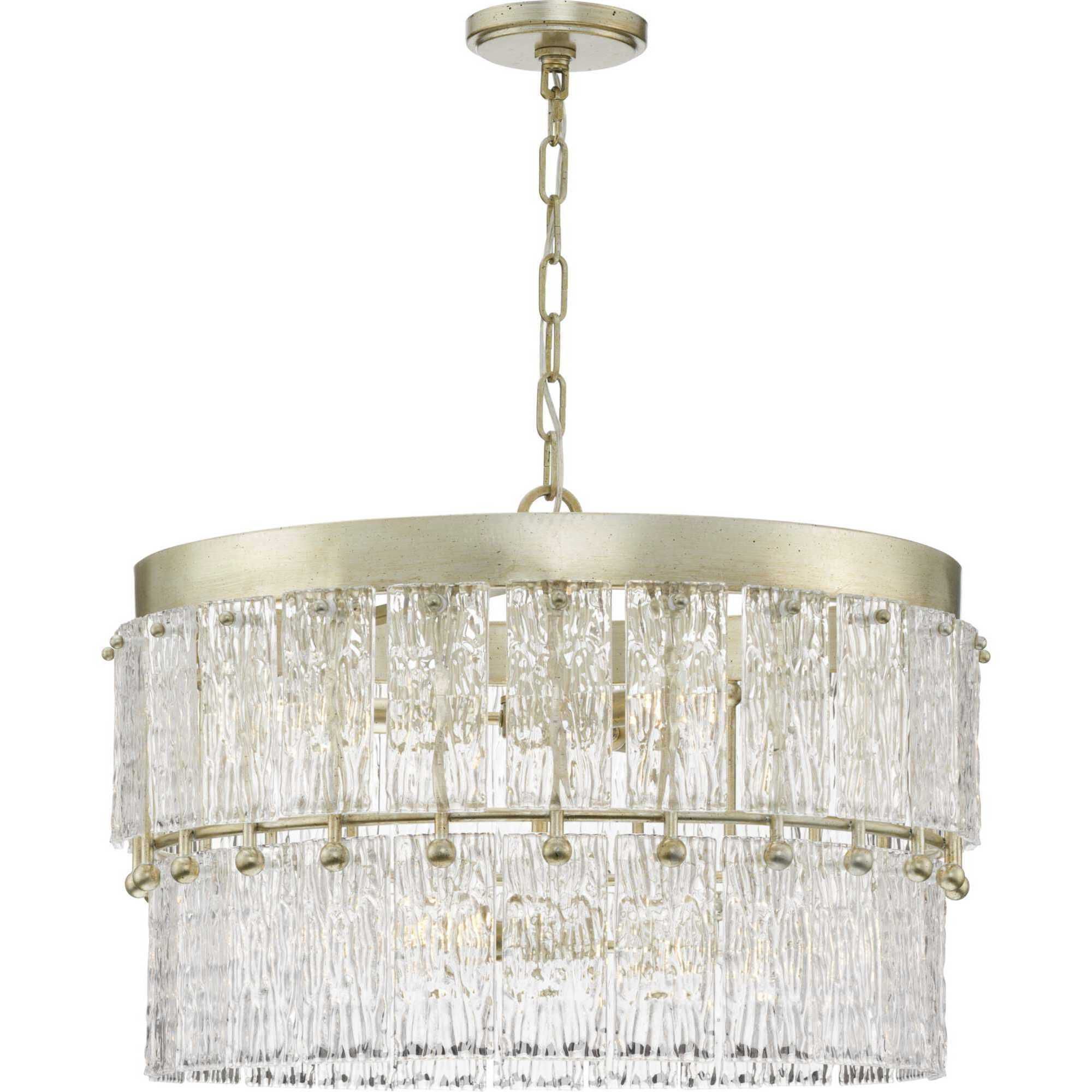 Chevall 6 Light 24.87 inch Gilded Silver Chandelier Ceiling Light, Design Series