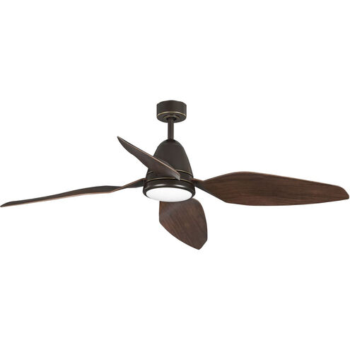 Holland 60 inch Oil Rubbed Bronze with Walnut Blades Ceiling Fan, Progress LED