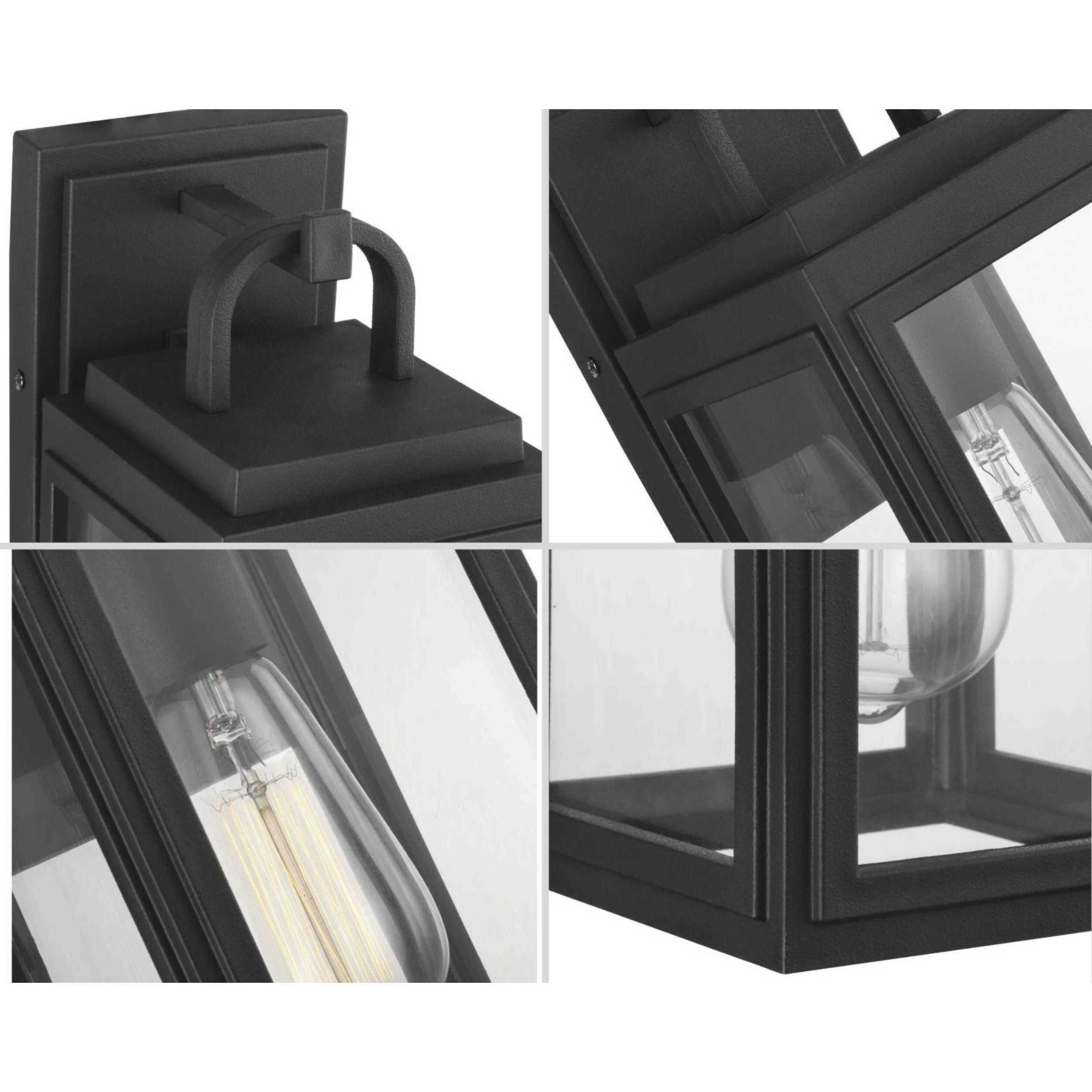 Grandbury 1 Light 12 inch Textured Black Outdoor Wall Lantern, with DURASHIELD, Small 