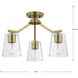 Vertex 3 Light 18 inch Brushed Gold Convertible Chandelier Ceiling Light
