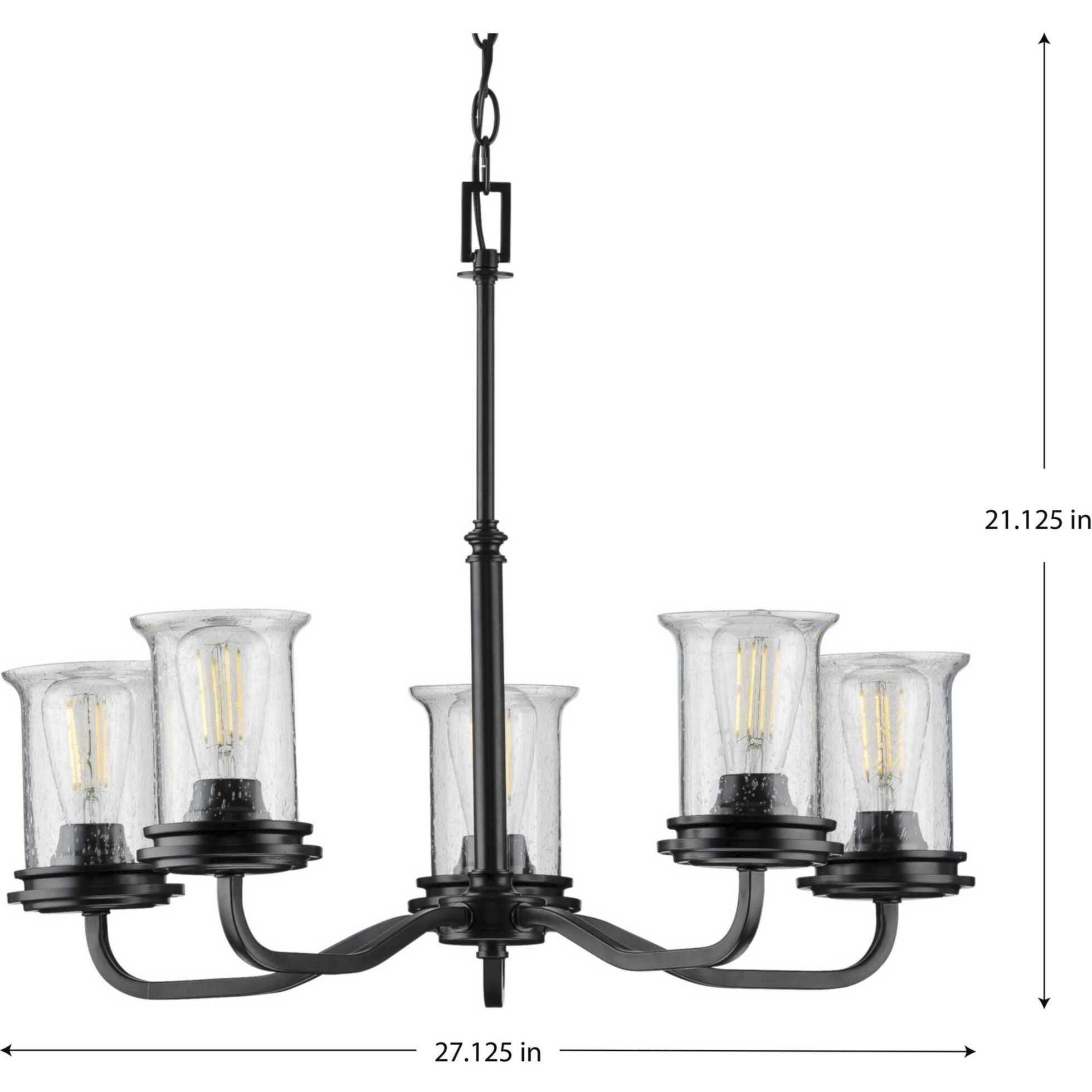 Winslett 5 Light 27.13 inch Matte Black Chandelier Ceiling Light