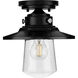 Tremont 1 Light 9 inch Matte Black Outdoor Semi Flush Mount