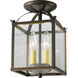 Flat Glass 2 Light 6.75 inch Antique Bronze Hall & Foyer Ceiling Light