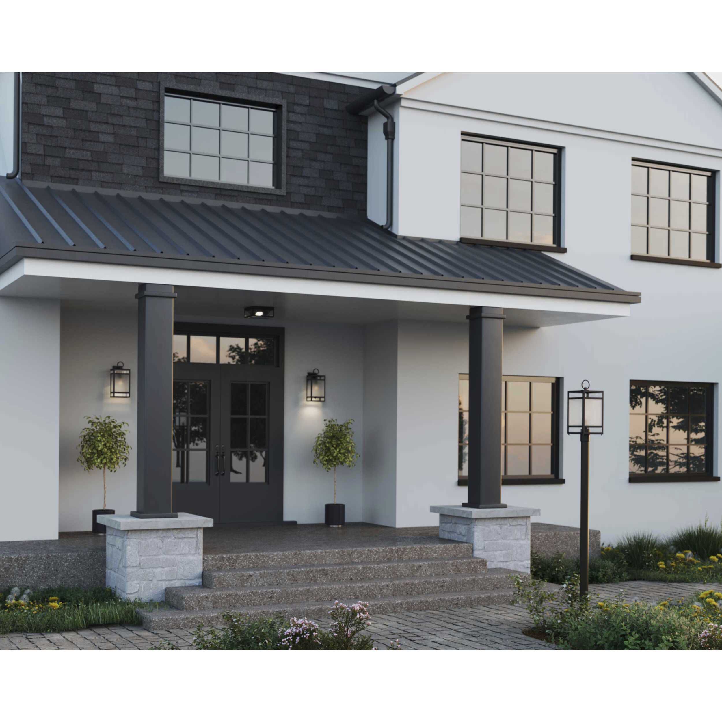 Black outdoor flush on sale mount light