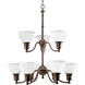 Madison 9 Light 29 inch Antique Bronze Chandelier Ceiling Light