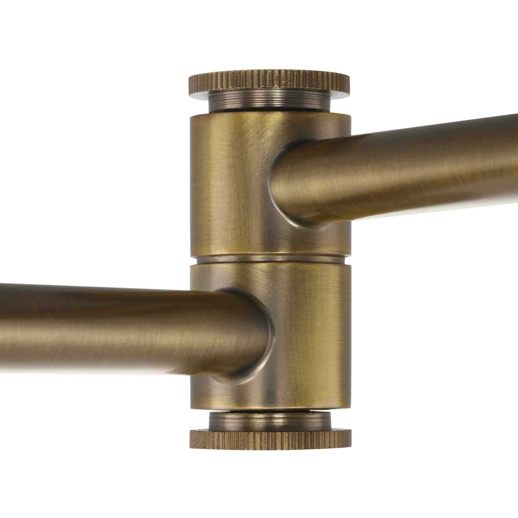 Hinton 12 inch 60.00 watt Vintage Brass Swing Arm Wall Light