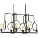 Looking Glass 6 Light 37 inch Antique Bronze Linear Chandelier Ceiling Light, Design Series