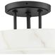 Tosca 3 Light 18 inch Matte Black Semi-Flush Mount Ceiling Light, Design Series