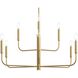 Reines 9 Light 32 inch Brushed Gold Chandelier Ceiling Light