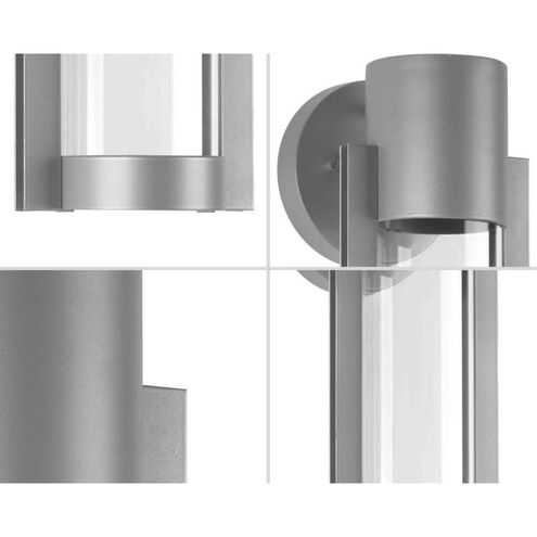 Z-1030 LED LED 12 inch Metallic Gray Outdoor Wall Lantern in Metallic Grey, Small, Progress LED