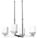 Metric 4 Light 24 inch Polished Chrome Chandelier Ceiling Light, Design Series