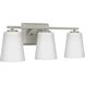 Vertex 3 Light 20.87 inch Brushed Nickel Bath Light Wall Light