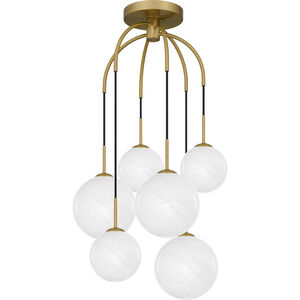 Wonderstruck 6 Light 20.75 inch Aged Brass Semi-Flush Mount Ceiling Light, Pendant
