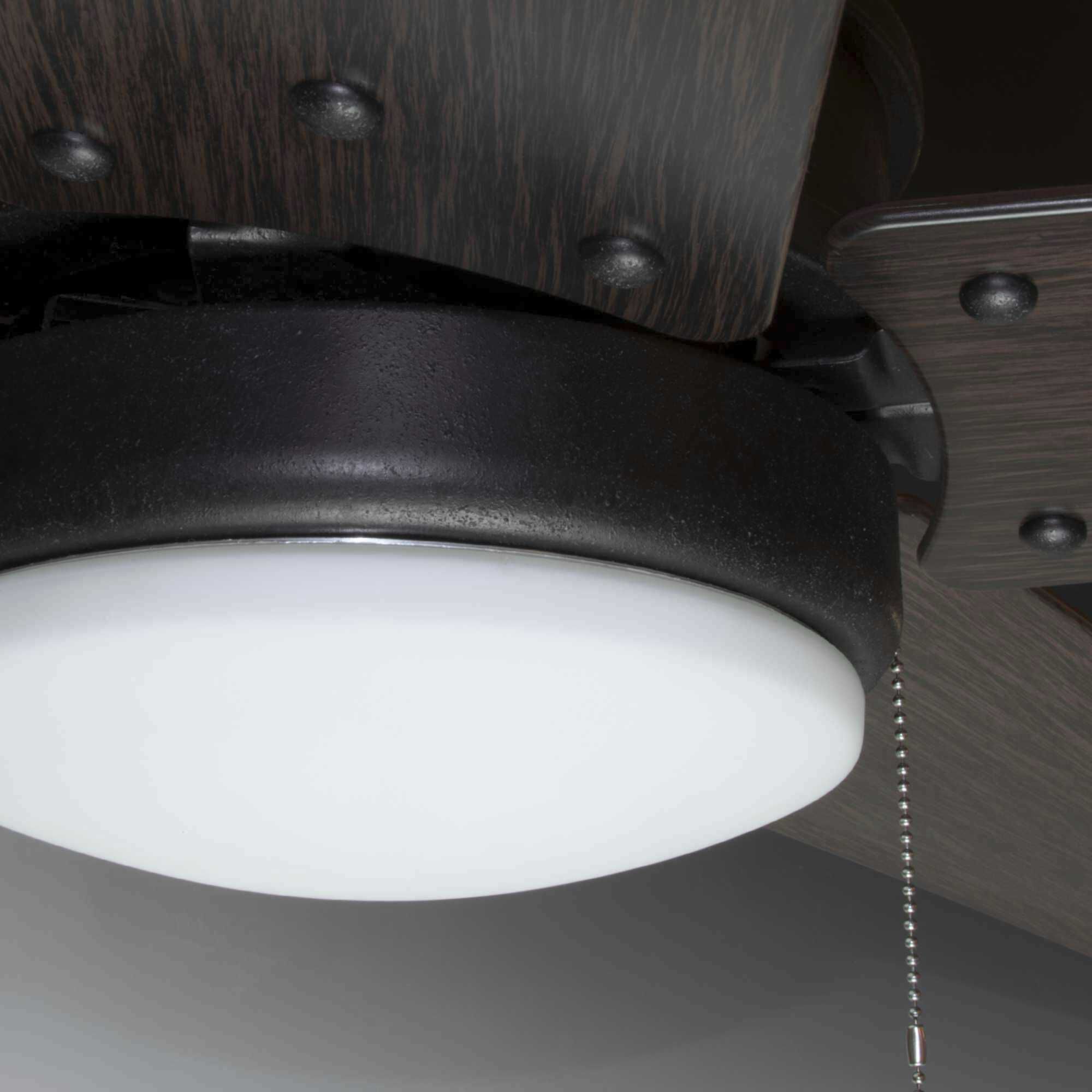 Whirl 60 inch Forged Black with Toasted Oak Blades Ceiling Fan, Progress LED