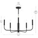 Reines 5 Light 26 inch Matte Black Chandelier Ceiling Light