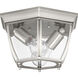 New Haven 2 Light 11 inch Brushed Nickel Outdoor Flush Mount