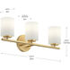 Replay 3 Light 22 inch Brushed Gold Bath & Vanity Light Wall Light