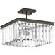 Glimmer 2 Light 13.63 inch Antique Bronze Semi-Flush Mount Convertible Ceiling Light, Design Series