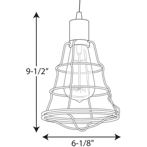 Gauge 1 Light 6 inch Graphite Mini-Pendant Ceiling Light