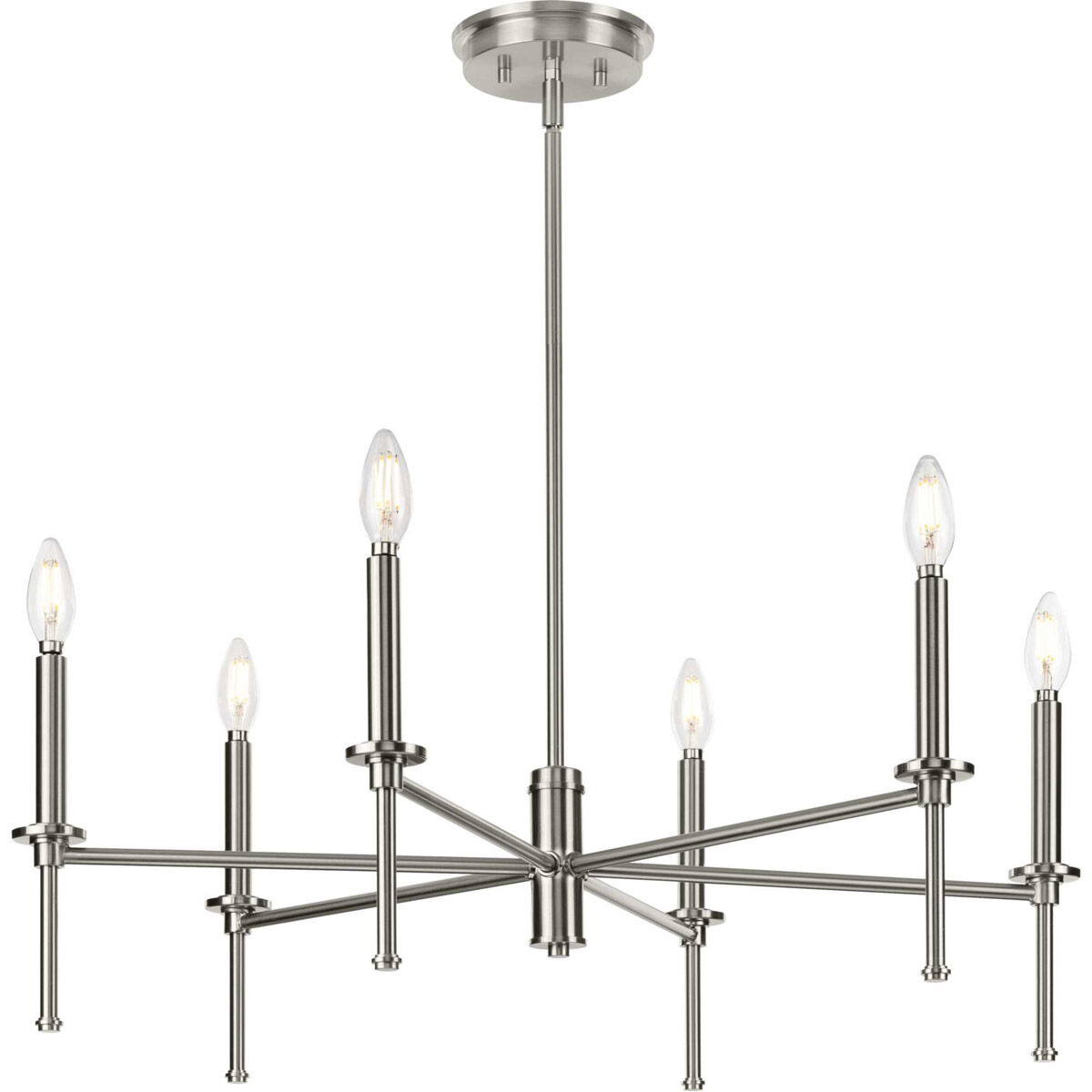 Elara 6 Light 30 inch Brushed Nickel Chandelier Ceiling Light