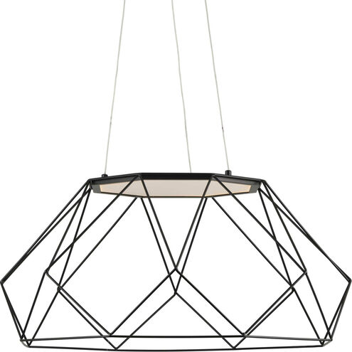 Geodesic LED LED 27 inch Matte Black Pendant Ceiling Light, Progress LED