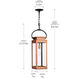 Union Square 1 Light 7 inch Antique Copper Hanging Lantern Ceiling Light, Design Series