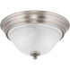Renovations 2 Light 13 inch Antique Nickel Flush Mount Ceiling Light