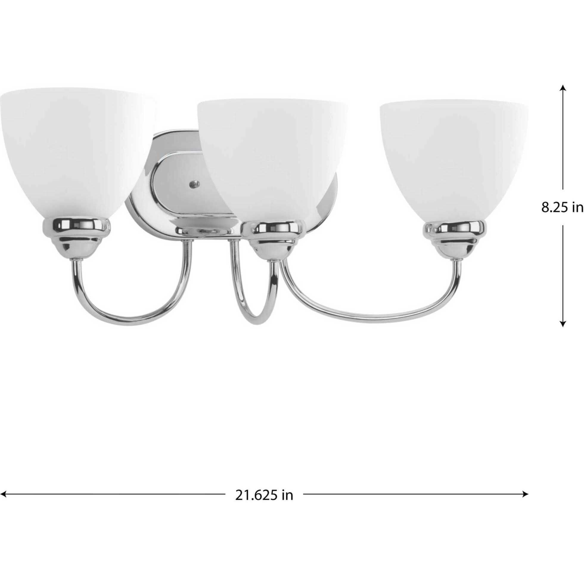 Heart 3 Light 21.63 inch Polished Chrome Bath Vanity Wall Light